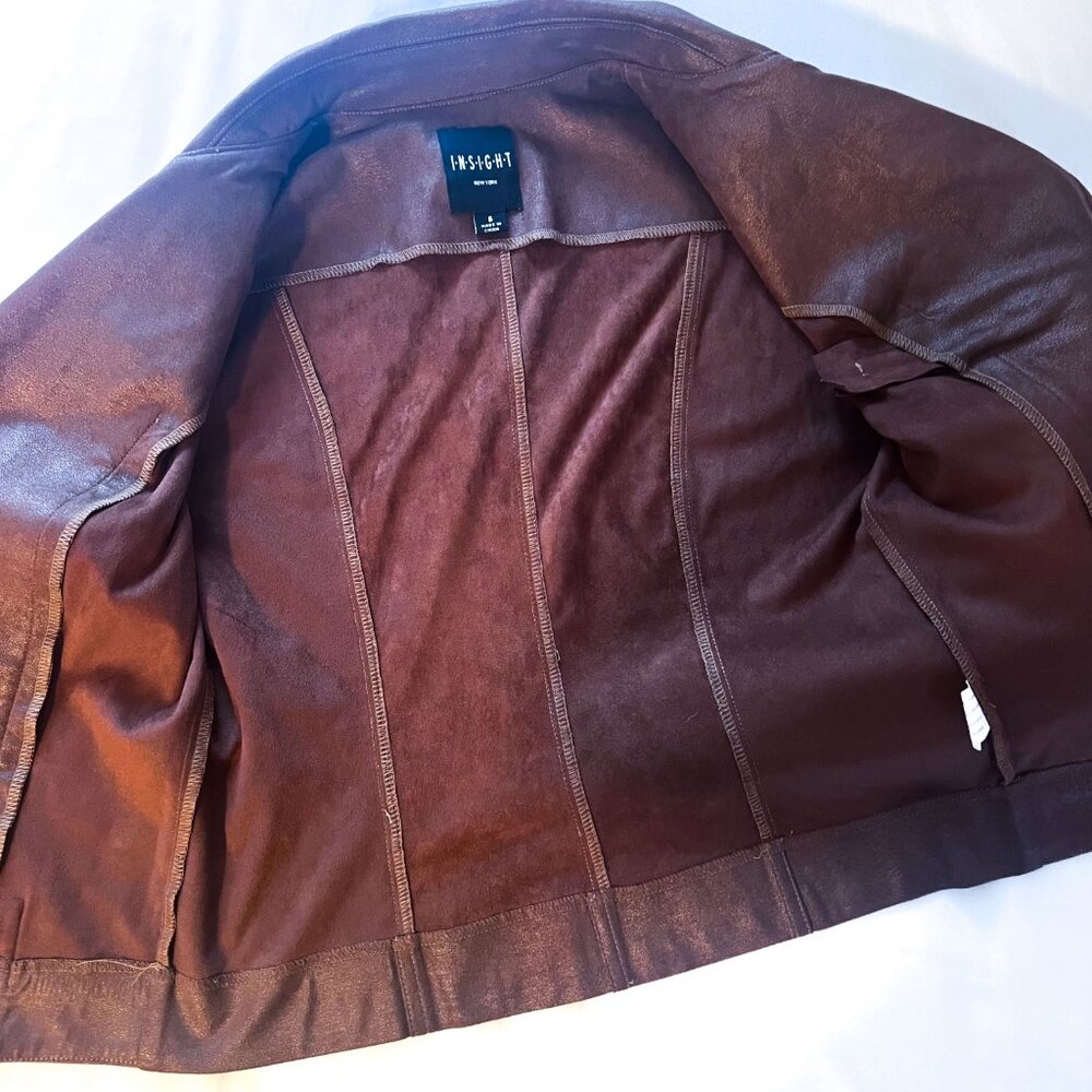 INSIGHT NEW YORK VEGAN LEATHER MOTO JACKET - Picture 7 of 13